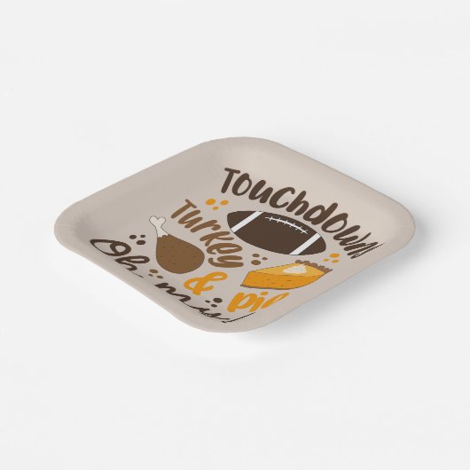 Touchdowns Turkije & Pie | Oh, mijn Papieren Bordje (Gebogen)