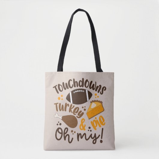 Touchdowns Turkije & Pie | Oh, mijn Tote Bag (Voorkant)