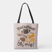 Touchdowns Turkije & Pie | Oh, mijn Tote Bag (Achterkant)