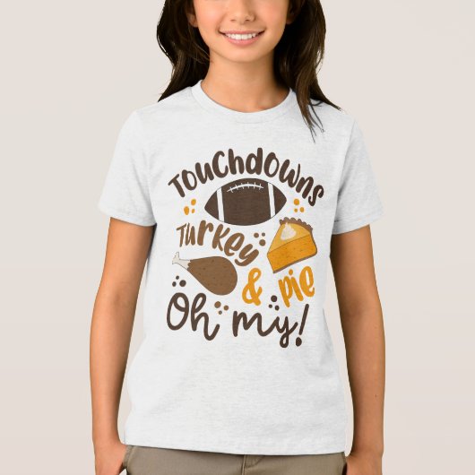 Touchdowns Turkije & Pie | Oh, mijn Tri-Blend Shirt (Voorkant)