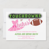 Touchdowns Tutus Baby Gender Reveal Kaart (Voorkant)
