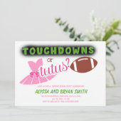 Touchdowns Tutus Baby Geslacht Onthulling Kaart (Staand voorkant)