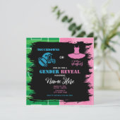 Touchdowns Tutus Roze Blauw Geslacht Onthullen Kaart (Staand voorkant)