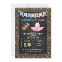 Touchdowns & Tutus Tweeling Verjaardag of Baby Sho