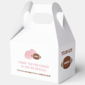 Touchdowns voor Tutus Gender Reveal Dank u Bedankdoosjes (Achterkant)