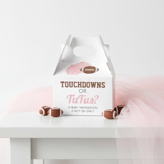 Touchdowns voor Tutus Gender Reveal Dank u Bedankdoosjes