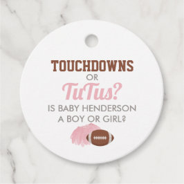 Touchdowns voor Tutus Gender Reveal Dank u Bedankjes Labels