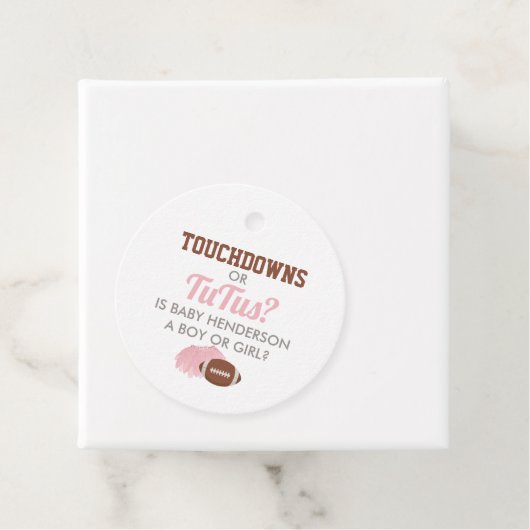 Touchdowns voor Tutus Gender Reveal Dank u Bedankjes Labels (In situ)