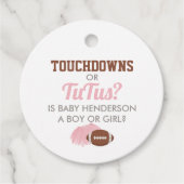 Touchdowns voor Tutus Gender Reveal Dank u Bedankjes Labels (Voorkant)