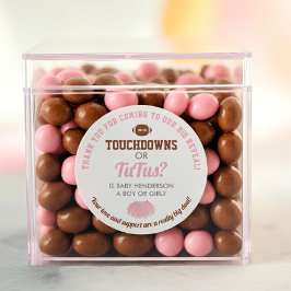 Touchdowns voor Tutus Gender Reveal Dank u Ronde Sticker