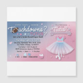 Touchdowns voor Tutus Gender Reveal Invitation | D (Voorkant)