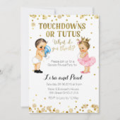 Touchdowns voor Tutus Gender Reveal uitnodiging Go (Voorkant)