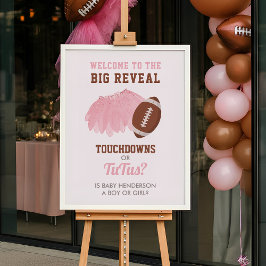 Touchdowns voor Tutus Gender Welkom Poster