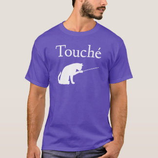 Touche Fencing Cat Cat Loving Foil boy retro T-shirt