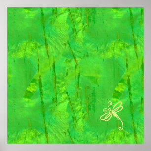 Touche Of Green Libelle Kunst Poster