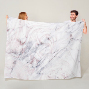 Touche roze witte grijze marmeren swirl chic trend fleece deken