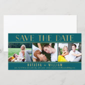 Touche van Goud BEWERKBARE KLEUR Collage Bewaar de Save The Date (Voorkant / Achterkant)