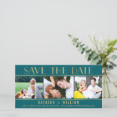 Touche van Goud BEWERKBARE KLEUR Collage Bewaar de Save The Date (Staand voorkant)