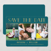 Touche van Goud BEWERKBARE KLEUR Collage Save The Date (Voorkant / Achterkant)
