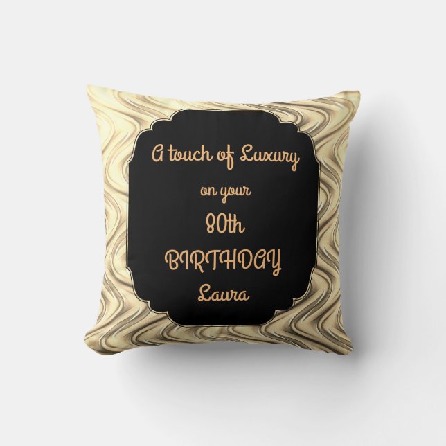 Touche van Luxe 80ste verjaardag ontwerp Kussen (Voorkant)