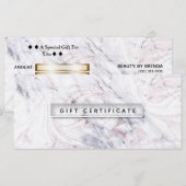 Touche van Rose White & Grey Marmeren Cadeaubon (Voorkant / Achterkant)