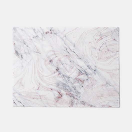 Touche van Rose Witte & Grijze Marmer Chic Trendy Deurmat (Voorkant)