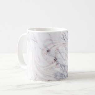 Touche van Rose Witte & Grijze Marmer Swirl Chic F Koffiemok
