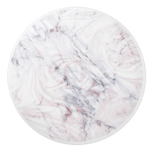 Touche van roze witte grijze marmer swirl chic tre keramische knop