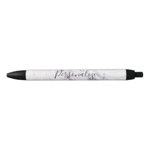 Touche van roze witte grijze marmer werveling chic blauwe inkt pen