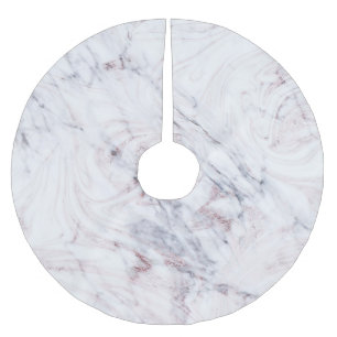 Touche van roze witte & grijze marmeren swirl chic kerstboom rok
