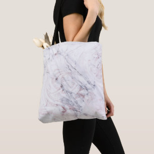 Touche van roze witte grijze marmeren swirl chic t tote bag