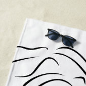 Touching Black Line Art gestileerde Vrouw Visual Strandlaken (In situ)