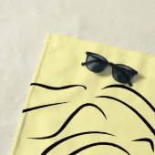 Touching Black Line Art gestileerde Vrouw Visual Strandlaken (In situ)