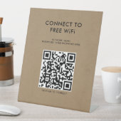 Touchless Menu QR Code Connect WiFi Kraft Reclamebord Met Voetstuk (Insitu)