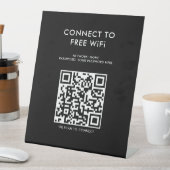 Touchless Menu QR-code Verbind WiFi zwart Reclamebord Met Voetstuk (Insitu)
