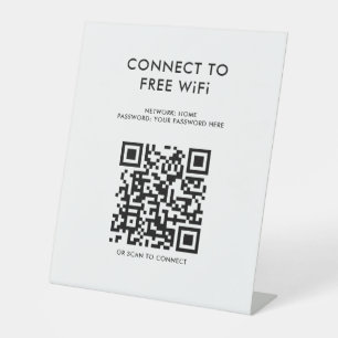 Touchless Menu QR-code WiFi-wit verbinden Reclamebord Met Voetstuk