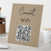 Touchless Menu QR Connect WiFi Kraft Reclamebord Met Voetstuk (Insitu)