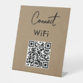 Touchless Menu QR Connect WiFi Kraft Reclamebord Met Voetstuk (Voorkant)