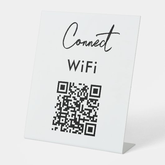 Touchless Menu QR Connect WiFi Reclamebord Met Voetstuk (Voorkant)