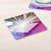 Touchscreen Smart Phone Downloadt Apps en Cloud Kartonnen Onderzetters (Schuin)