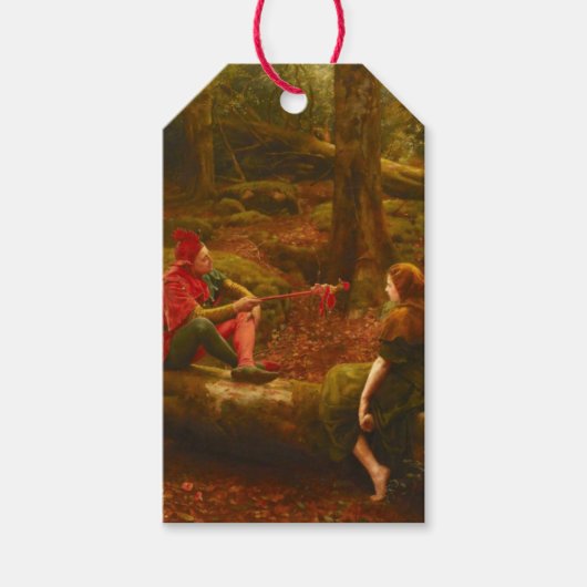 Touchstone and Audrey (by John Collier) Cadeaulabel (Voorkant)