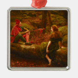 Touchstone and Audrey (Jester Teases Lady Lover) Metalen Ornament