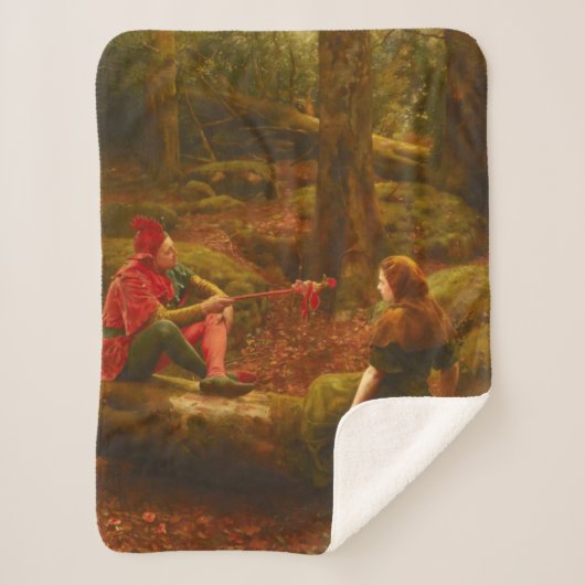 Touchstone and Audrey (Jester Teasing Lady Lover) Sherpa Deken (Voorkant)