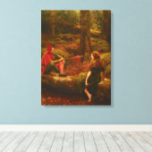 Touchstone en Audrey (In het bos van Arden) Canvas Afdruk (Insitu (Houten vloer))