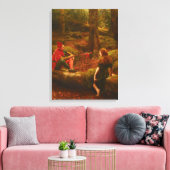 Touchstone en Audrey (In het bos van Arden) Canvas Afdruk (Insitu (Woonkamer))