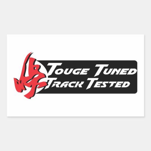 Touge tuned track getest rechthoekige sticker (Voorkant)