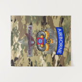 Tough 82nd Airborne Division Silver Chute Wandkleed (Voorkant (horizontaal))