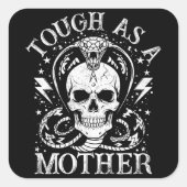 Tough als een moeder Funny moeder Moederschap Retr Vierkante Sticker (Voorkant)