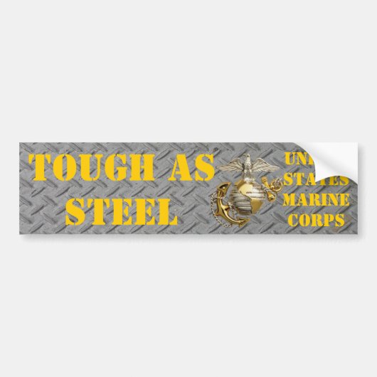 TOUGH AS STEEL USMC BUMPERSTICKER (Voorkant)