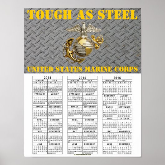TOUGH AS STEEL USMC POSTER (Voorkant)